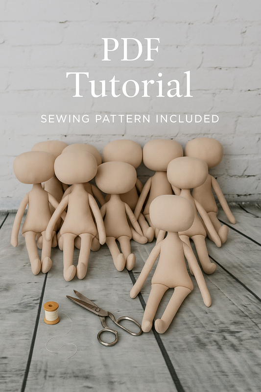 Doll Body PDF Pattern Step-by-Step Tutorial 13 Inch Pattern + Tutorial