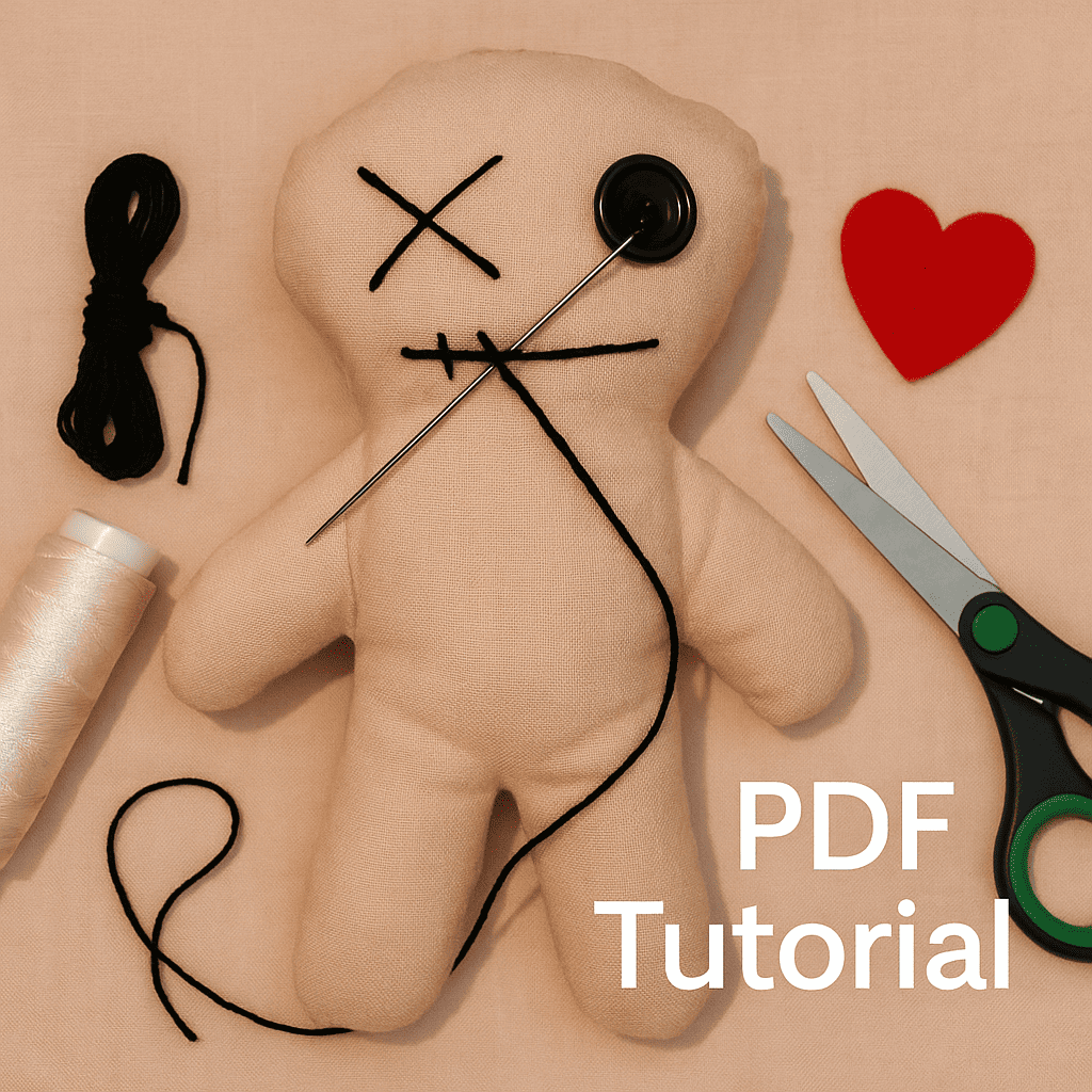 Step-by-step visual instructions to sew a voodoo plush doll – beginner-friendly guide

