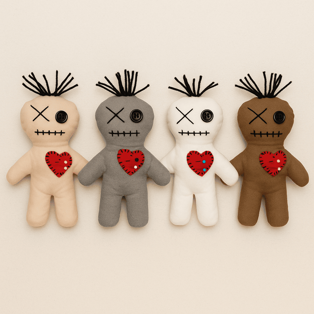 handmade voodoo doll with heart – for PDF tutorial preview